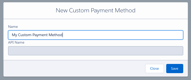Enter custom payment method name