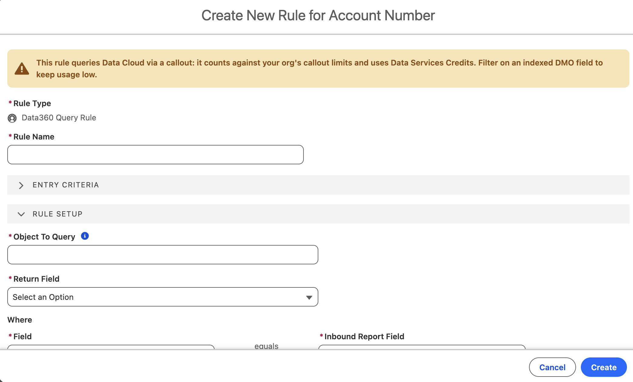 Guided Matching Data 360 Query rule type