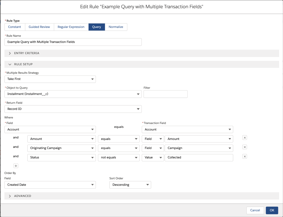 Guided Matching query using multiple dynamic fields
