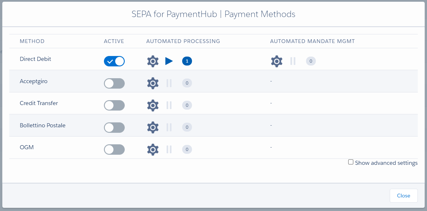 Auto Run enabled for payment method