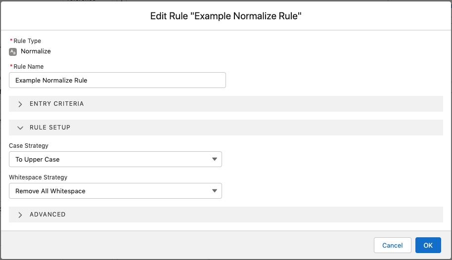 Guided Matching normalize rule