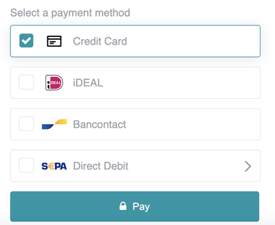 New payment method selection design