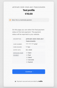 Payment API PSP test profile