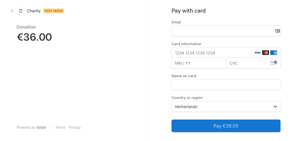 Stripe Payment Page